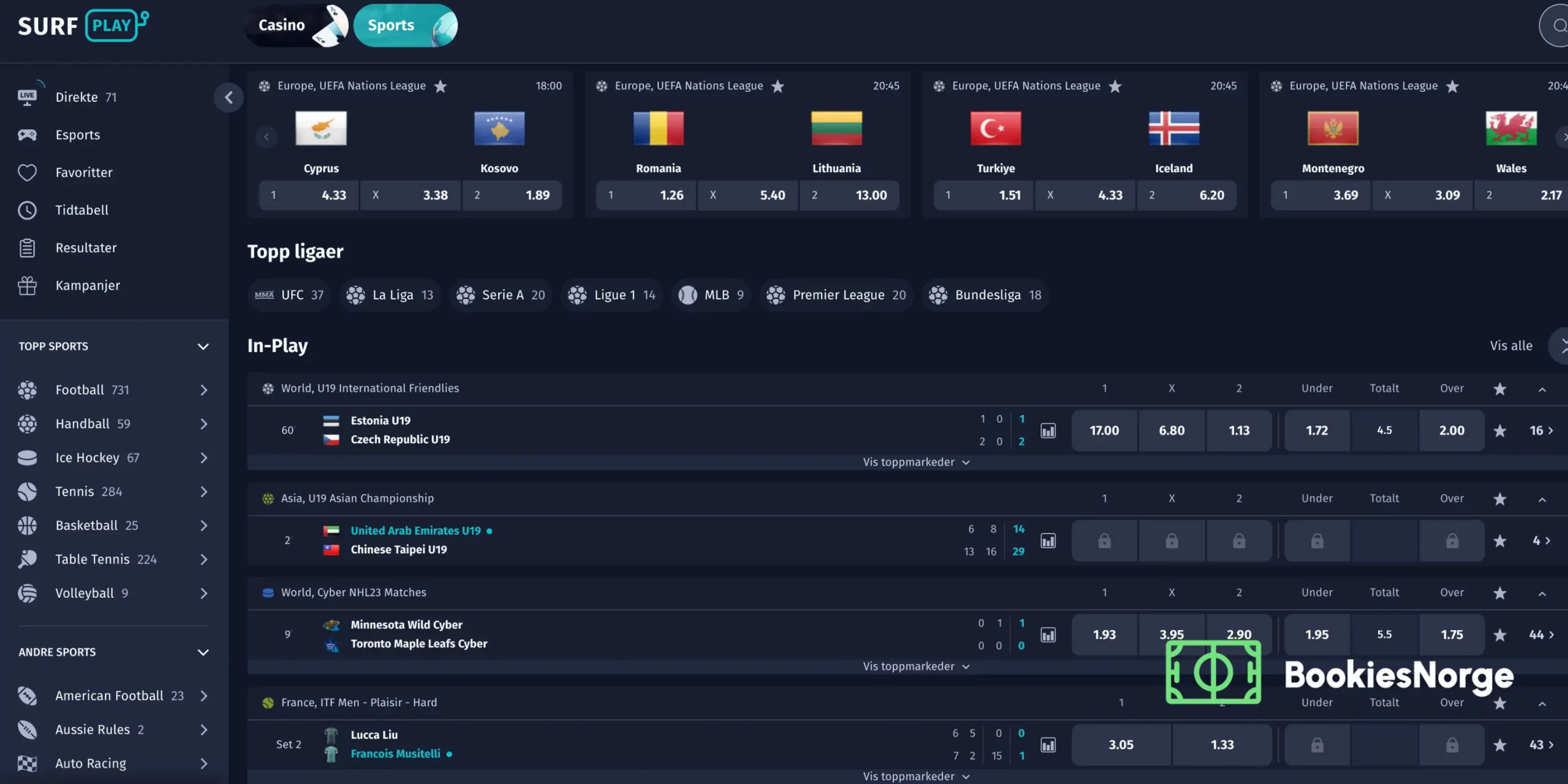 Anmeldelse av Surf Play bookmaker